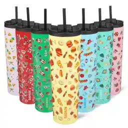 BJPKPK 34oz Skinny Tumbler With lid And Straw Stainless Steel Travel Coffee Mug Insulated Tumblers Cups,Yummy