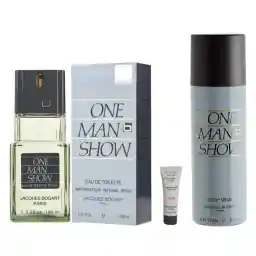 ادو تویلت مردانه ژاک بوگارت مدل One Man Show حجم 100 میلی لیتر به همراه اسپری حجم 200 میلی لیتر و افتر شیو حجم 3 میلی لیتر