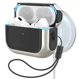ESR for Airpods Pro 2 Case (USB-C/Lightning Cable), Compatible with AirPods Pro Case (2023/2022/2019, 2nd/1st Gen), MagSafe Ready, Magnetic Lid Lock, Full Drop Protection Cover with Lanyard, Titanium