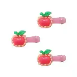 گیره مو دخترانه مدل سیب کد 10 مجموعه 3 عددی