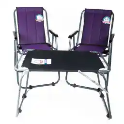 میز و صندلی سفری آراد مدل دسته فلزی کد AC114 مجموعه 3 عددی