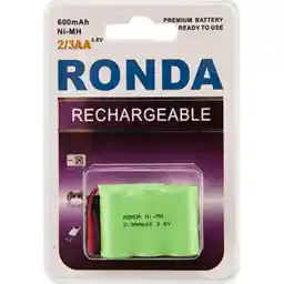 باتری تلفن قابل شارژ Ni-MH روندا با ظرفیت 600 میلی آمپر ساعت