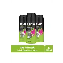 دئودورانت و اسپری بدن مردانه Axe Epic Fresh 48 Hours عطر چشمگیر 150 میلی لیتر X3