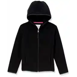 Amazon Essentials Girls and Toddlers' Polar Fleece Full-Zip Hooded Lightweight Jacket