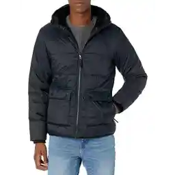 کاپشن پفی آستین بلند مردانه آمازون Essentials ضد آب با خط شرپا