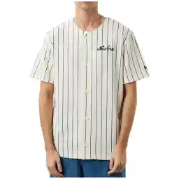 60284786-PINSTRIPE NE JERSEY NEWERA Beyaz Bisiklet Yaka Normal Kalıp Erkek T-Shirt