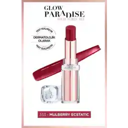 رژلب مومیایی کننده L'Oreal Paris Glow Paradise - رژ لب درخشان 353 Mulberry Ecstatic