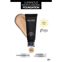 Note Cosmetics Luminous Moisturizing Moisturizing Spf 15 Concealer Foundation 04 Sand