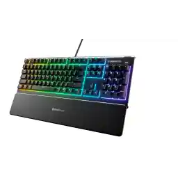 SteelSeries Apex 3 - Gaming Toetsenbord - 10-zone RGB-verlichting - Premium magnetische polssteun - Amerikaanse (QWERTY) Layout