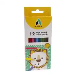 Adel Karton Kutu Boya Kalemi, 12 Renk, Tam Boy, Parlak ve Canlı Renkler, Kolay Açılır, Kırılmaya Dayanıklı Uçlar, Okul ve Sanat İçin İdeal
