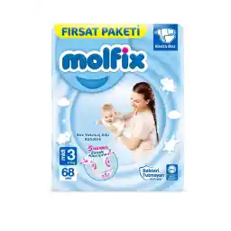Molfix Bebek Bezi 3 Beden Midi Fırsat Paketi 4-9 kg 68 Adet