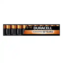 Duracell Coppertop D Batteries, 10 Count (1 Pack), D Battery with Long-lasting Power, All-Purpose Alkaline Battery for Household and Office Devices