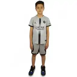 ست پیراهن شورت فوتبال بچه گانه دوم پاری سن ژرمن نایک ایرجردن | طوسی/مشکی