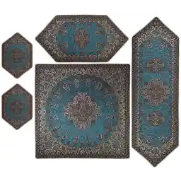 ست رومیزی 5 تکه سیمین سری ترمه مدل Khorshid