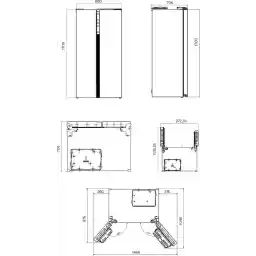 Inventum SKV0178B - یخچال آمریکایی - 2 در - صفحه نمایش - بی صدا: 35 دسی بل - بدون یخ زدگی - Ice-Twister - 548 لیتر - مشکی