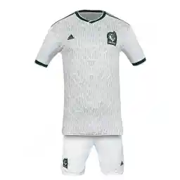 ست پیراهن شورت فوتبال دوم تیم ملی مکزیک آدیداس | سفید/سبز