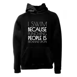 هودی ورزشی شنا فشن لاین SWM 101 | مشکی/سفید