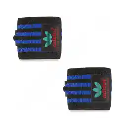 مچ بند بدنسازی جفتی چسبی بندی طرح آدیداس 40*8 سانتیمتری DST | مشکی/آبی