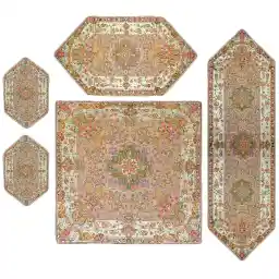 ست رومیزی 5 تکه سیمین سری ترمه مدل Rezvan