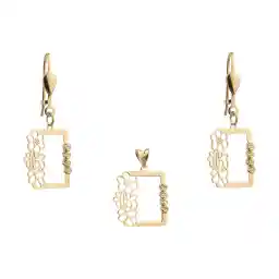 نیم ست طلا 18 عیار زنانه مایا ماهک مدل MS0630 طرح گل و پروانه