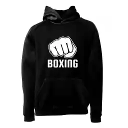 هودی ورزشی بوکس فشن لاین BOX 08 | مشکی/سفید