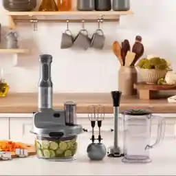 Karaca Mastermaid Prosteel 2500W 6 Bıçaklı Uzun Blender Ayaklı Cam Mutfak Robotu, Galaxy Grey