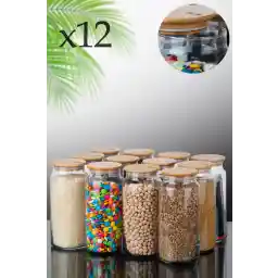 Perotti Acacıa Vakumlu Akasya Kapaklı Cam Kavanoz 4lü