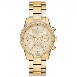 Michael Kors Ritz Watch for Women, Chronograph movement with Stainless steel or Leather strap
