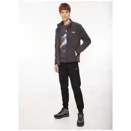 Antrasit Erkek Kapüşon Yaka Standart Fit Polar Sweatshırt D3WM-SWT2