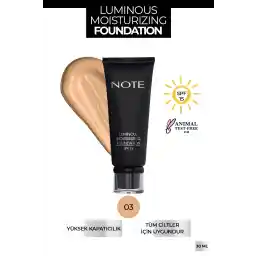 Note Cosmetics Luminous Moisturizing Moisturizing Spf 15 Foundation Concealer 03 Beige Medium
