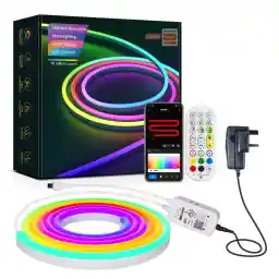 UanTii Smart Neon Light Strip RGBIC Tuya WIFI DIY Neon LED Strip Waterproof Dream Color Music Sync Works with Smart Life App Amazon Alexa and Google Home (5m)