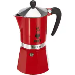 Bialetti Regenboogkleurig koffiezetapparaat, aluminium, rood, 3 kopjes