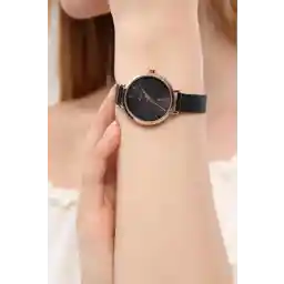 ساعت مچی زنانه مشکی مشکی بند نازک OQQO Hestia