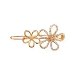 گیره مو نگینی طرح دو گل دو رنگ مدل ZV 115