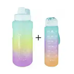 قمقمه ورزشی نی دار 800+2000 سی سی Spaceman-CHG | سبز/بنفش