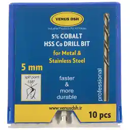 مته فلز ونوس دی اس اچ سایز 5 میلی متر بسته 10 عددی