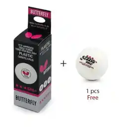 توپ پینگ پنگ باترفلای 3 ستاره +40 S پلاستیکی(بسته 3 عددی) DDS PJD | بدون رنگ