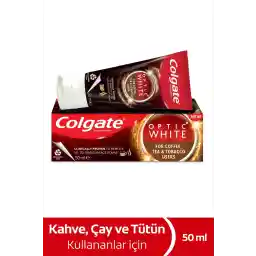 خمیر دندان سفید کننده Colgate Optic برای مصرف کنندگان قهوه، چای و تنباکو 50 میلی لیتر