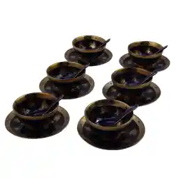 سرویس هدیه چند کاره آجیل و بستنی خوری 18 پارچه طلاکاری