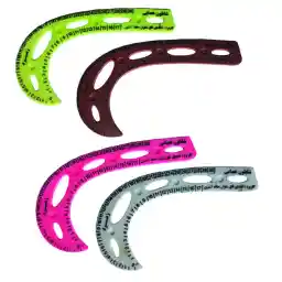 خط کش خیاطی زمرد مدل شابلون عصایی کد ASA4 مجموعه 4 عددی