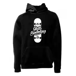 هودی ورزشی اسکیت برد فشن لاین SKTB 16 | مشکی/سفید