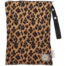 Itzy Ritzy Sealed Wet Bag with Adjustable Handle - Washable & Reusable Wet Bag with Water Resistant Lining Ideal for Swimwear, Diapers, Gym Clothes & Toiletries; Measures 11" X 14", Leopard, Medium
