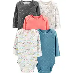 لباس اندام آستین بلند دخترانه کارترز، Simple Joys، بسته 5 تایی