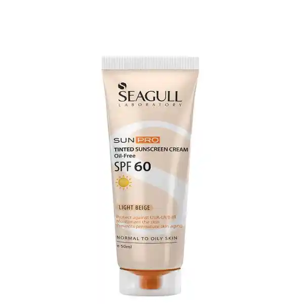 کرم ضد آفتاب رنگی فاقد چربی سی گل با SPF 60 حجم 50 میل - بژ روشن