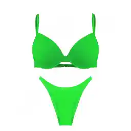 مایو شنا زنانه دوتکه بیکینی فنردار MODA ITALIA001 MGH | سبز
