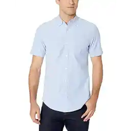 پیراهن آکسفورد جیبی آستین کوتاه مردانه آمازون Essentials