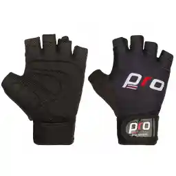 دستکش بدنسازی زنانه پرو اسپرتز نیمه انگشتی مچ بند دار BRS | مشکی
