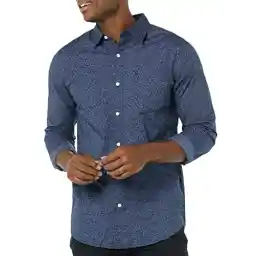 پیراهن پاپلین آستین بلند مردانه آمازون Essentials