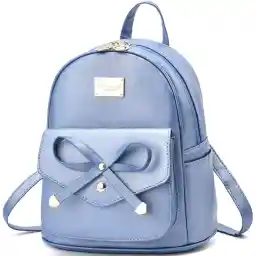 Girls Bowknot Cute Leather Backpack Mini Backpack Purse for Women
