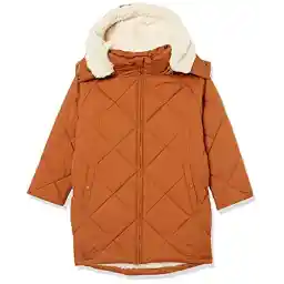 Amazon Essentials Girls and Toddlers' Long Quilted Cocoon Puffer Coat